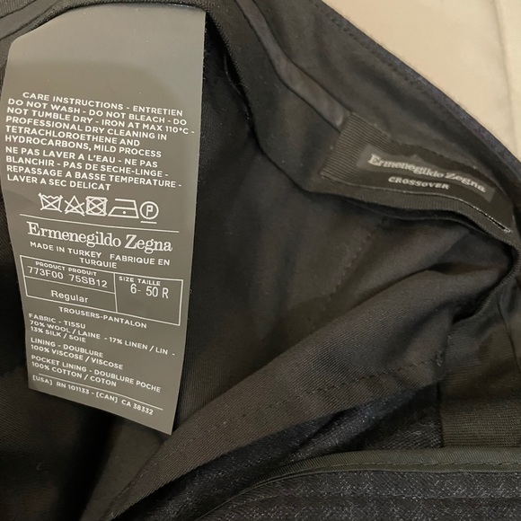 Ermenegildo Zegna Flat Front Wool Blend Pants - Picture 6 of 6